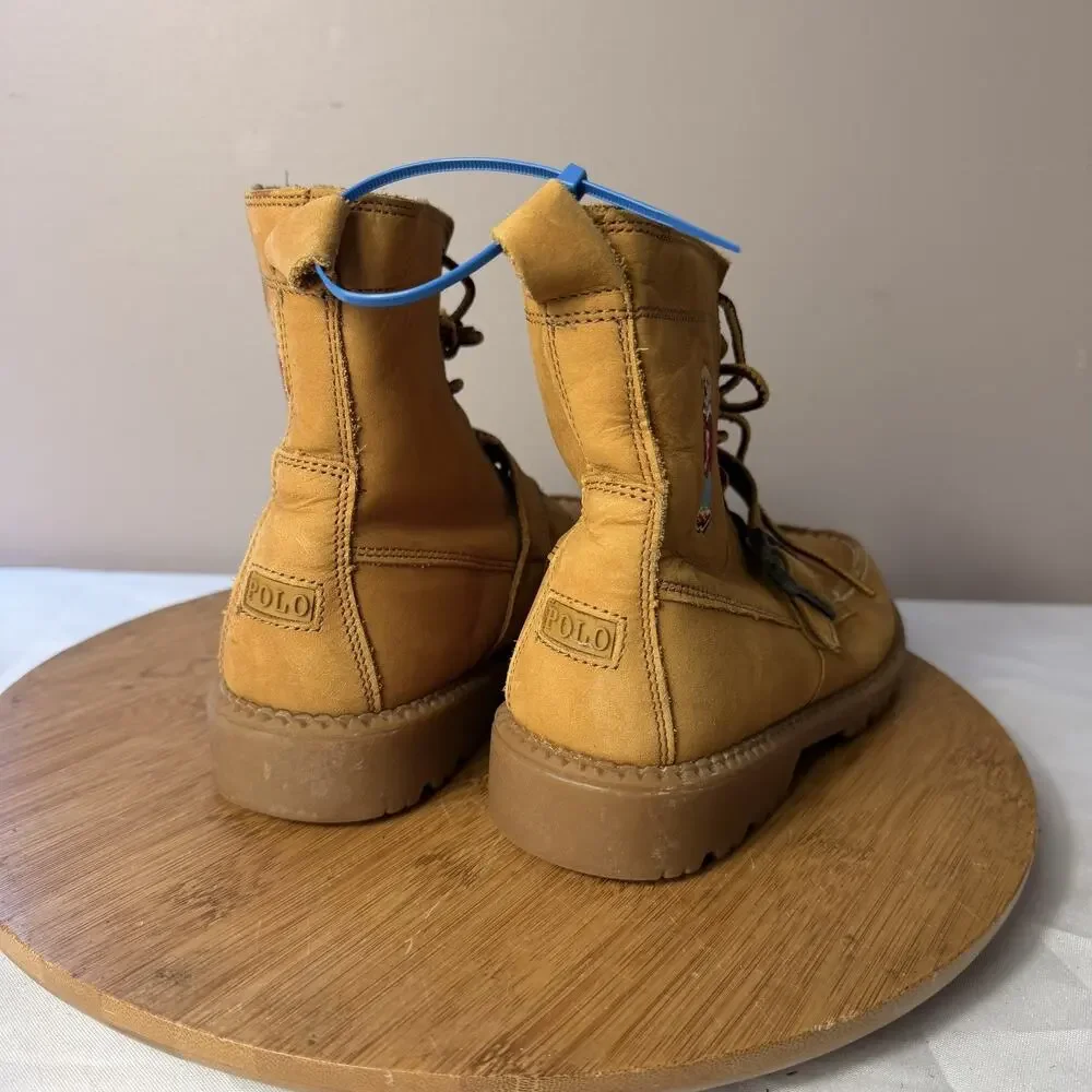 Polo Bear Ralph Lauren Boy's Size 4 Leather Ranger Hiking Boots!
